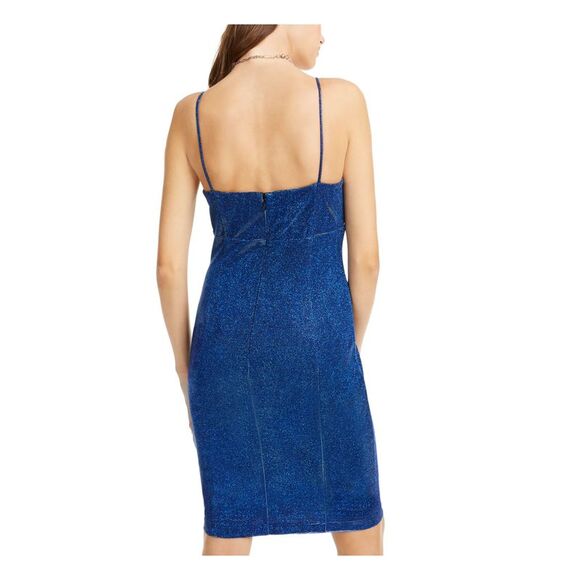 JUMP Womens Spaghetti Strap Square Neck Above The Knee Party Sheath Dress - Picture 2 of 3